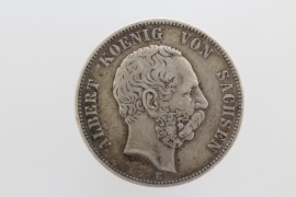 5 MARK 1875 E - ALBERT (SAXONY) 