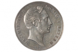 GESCHICHTSDOPPELTALER 1854 - MAXIMILIAN II - GLASPALAST (BAYERN)