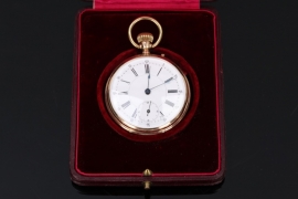 Golden Gédéon Thommen pocket watch with case