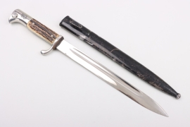 Gebirgsjäger dress bayonet KS 98 with horn grip plates and initials - Eickhorn