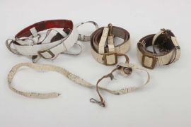 German Empire - Lot of white leather belts for NCOs and EM of the German Cavalry