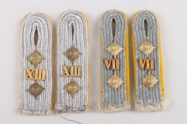 Heer two pairs of shoulder boards for a Rittmeister of Wehrkreis XIII and VII