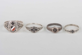 Lot of 4 patriotic Personal rings