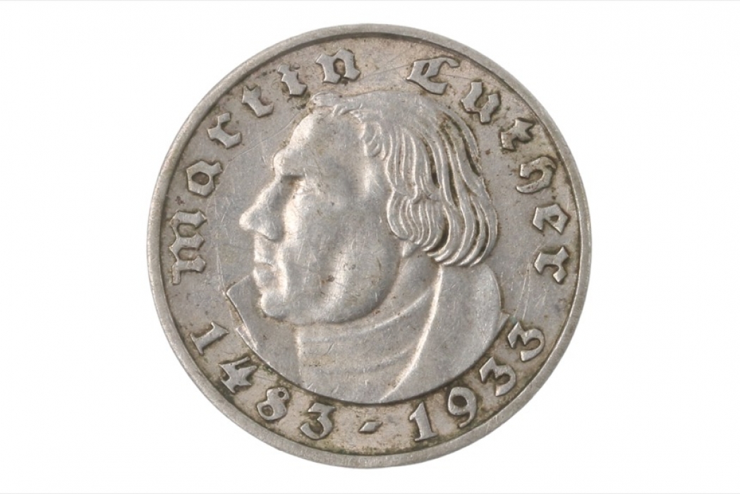 2 REICHSMARK 1933 F - MARTIN LUTHER 