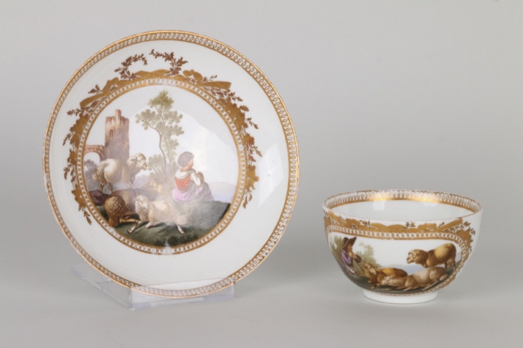 Meissen Tasse mit Watteau-Malerei um 1780/90