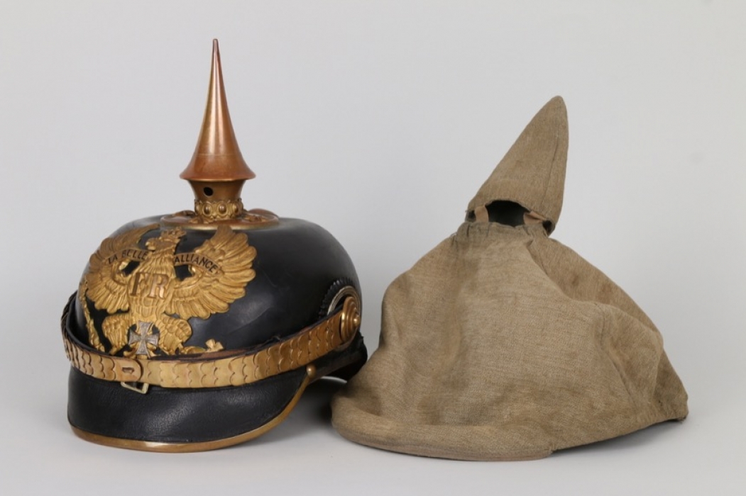 Nassau - Pickelhaube für Offizier im  Inf.Rgt.87 (1.Nassauisches) mit Überzug