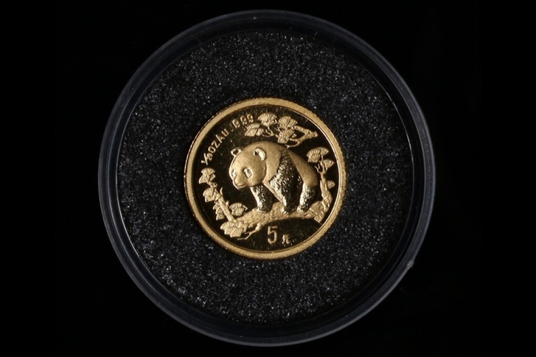 CHINA 5 YUAN 1987 - 1/20 OZ. GOLD PANDA