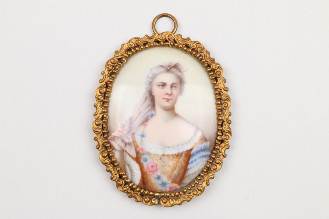 Portraitminiatur einer Dame, Frankreich, Mitte 19. Jh.