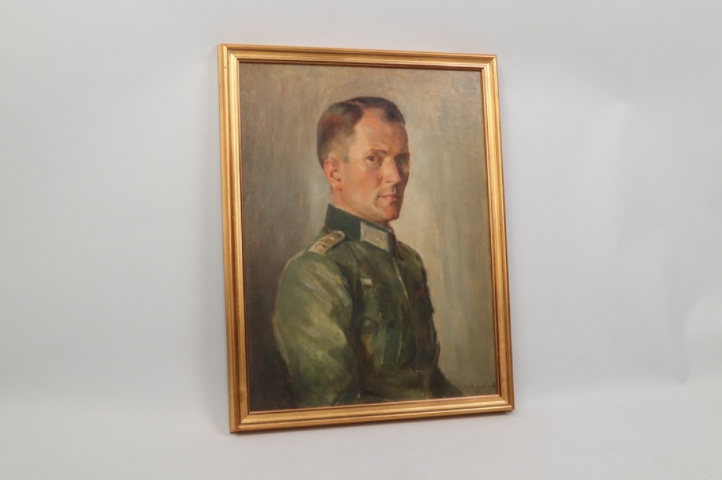 1943 oil of a German Hauptmann