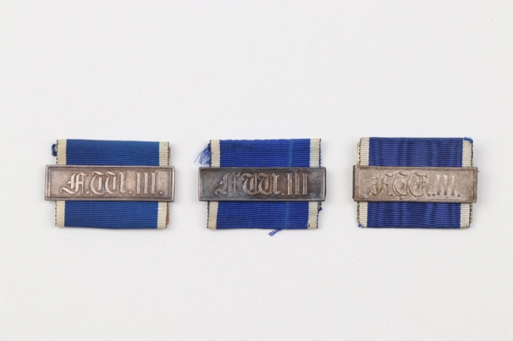 Prussia - 3 Long Service Award 2nd Class clasps - Zehn