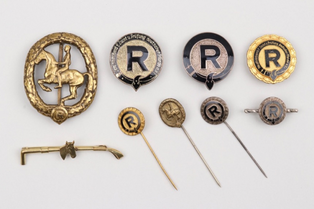 German Horseman's Badge in bronze & badges