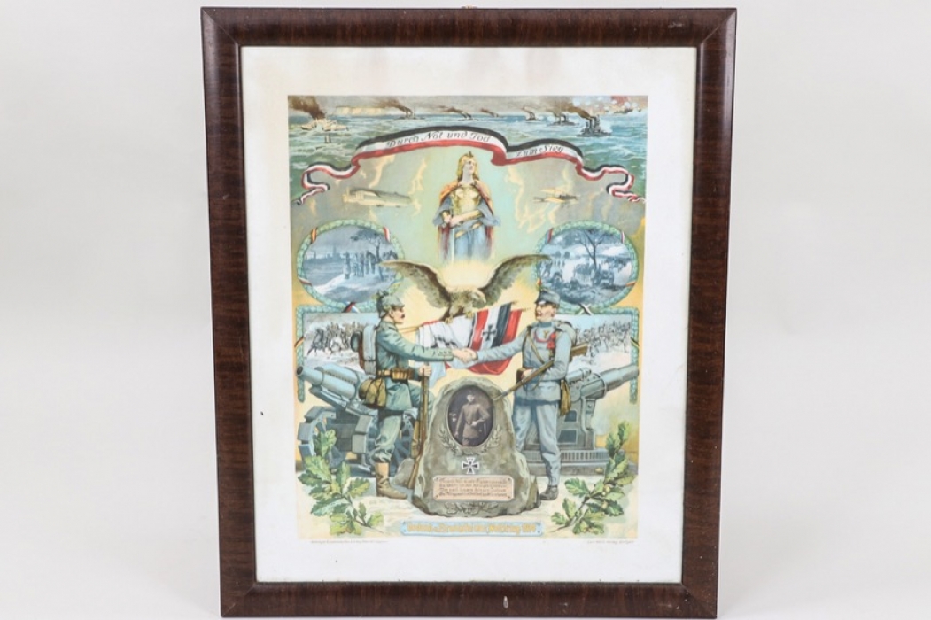 WWI framed commemorative picture