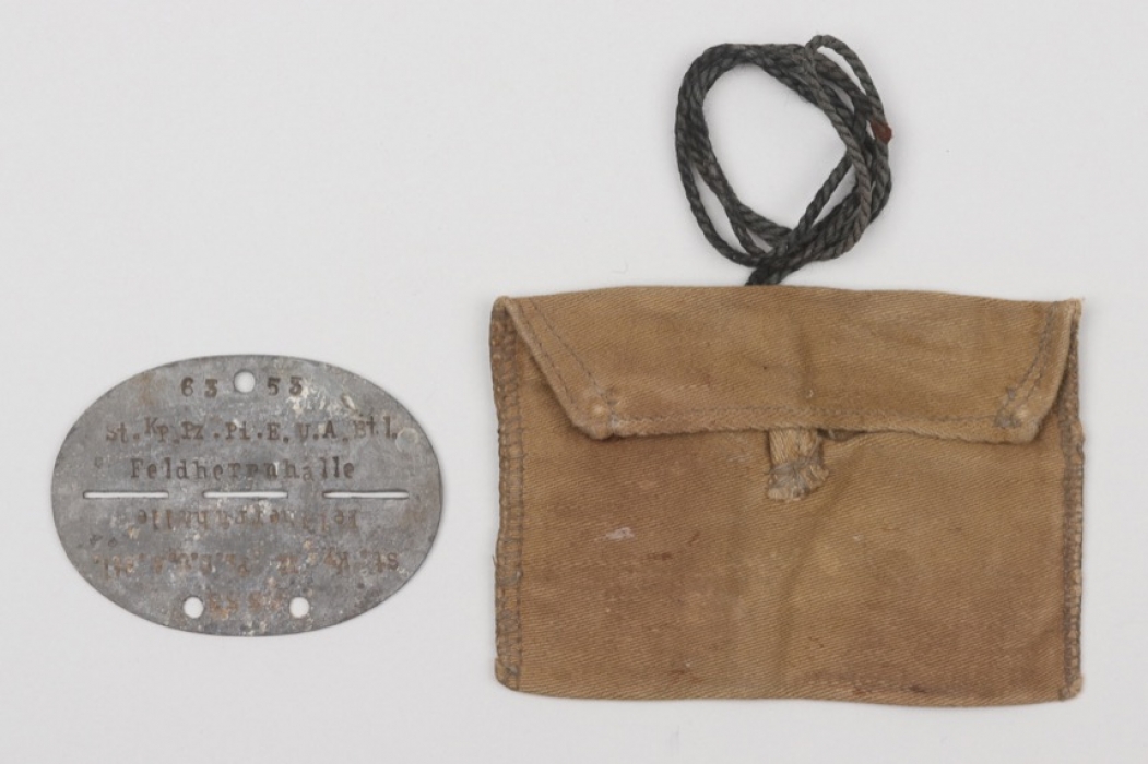 Heer Pz.Pi.Btl. "Feldherrnhalle" dog tag with bag