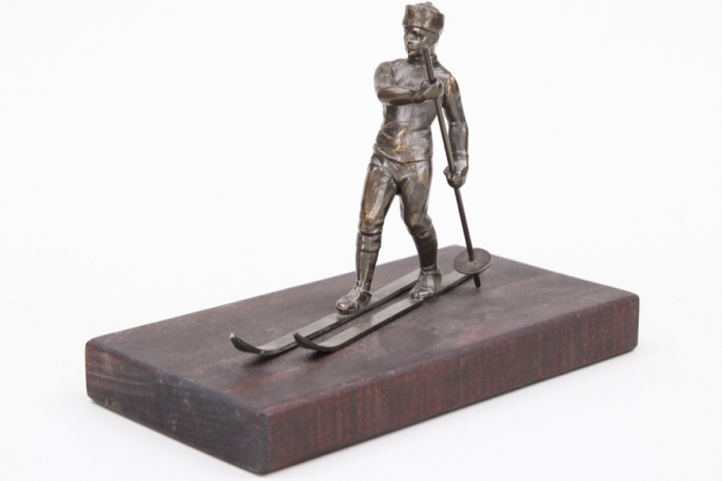 Skier bronze sculpture - table decoration