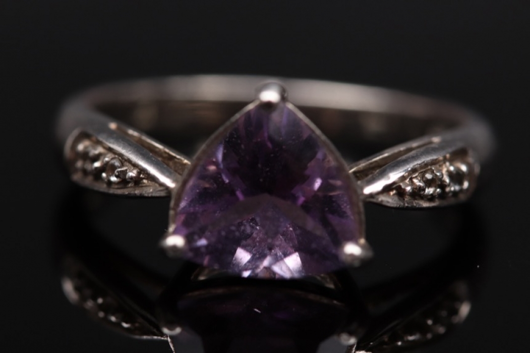 Silberring mit bolivianischem Amethyst