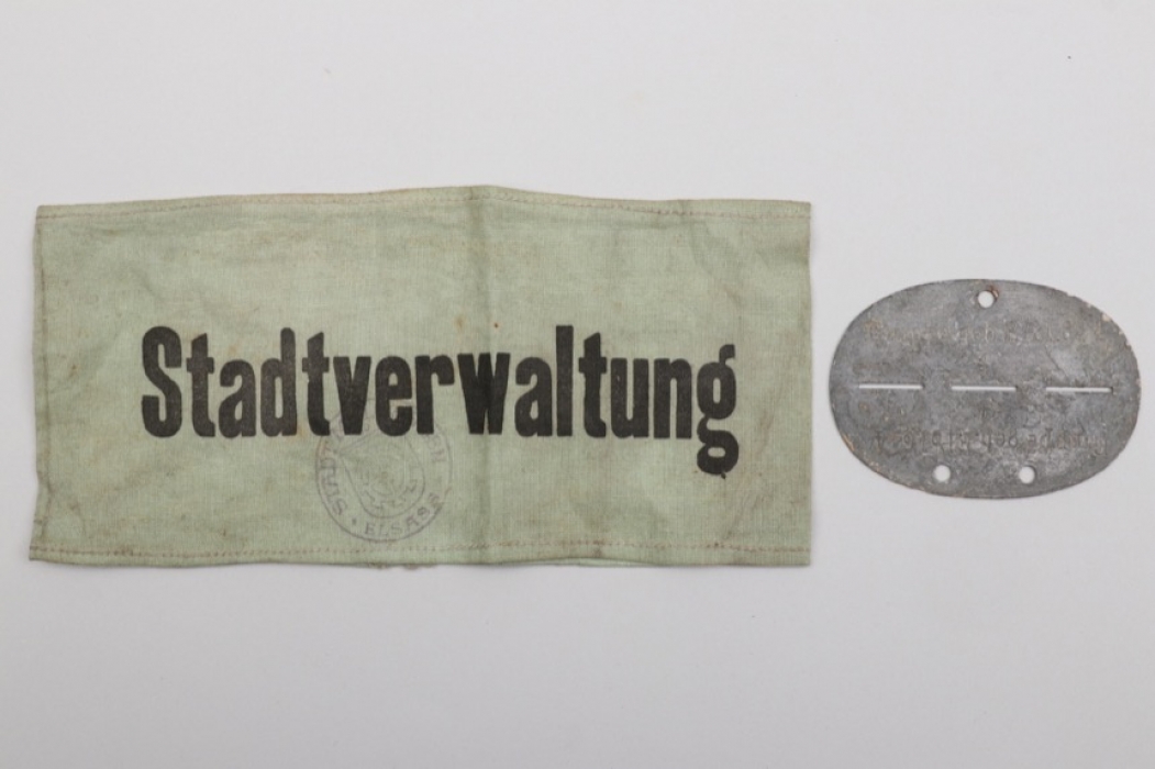 "Geheime Feldpolizei" dog tag & Stadtverwaltung armband