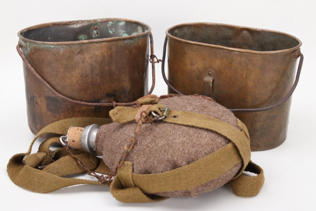 Russian Empire - 2 x mess kits, 1 x canteen