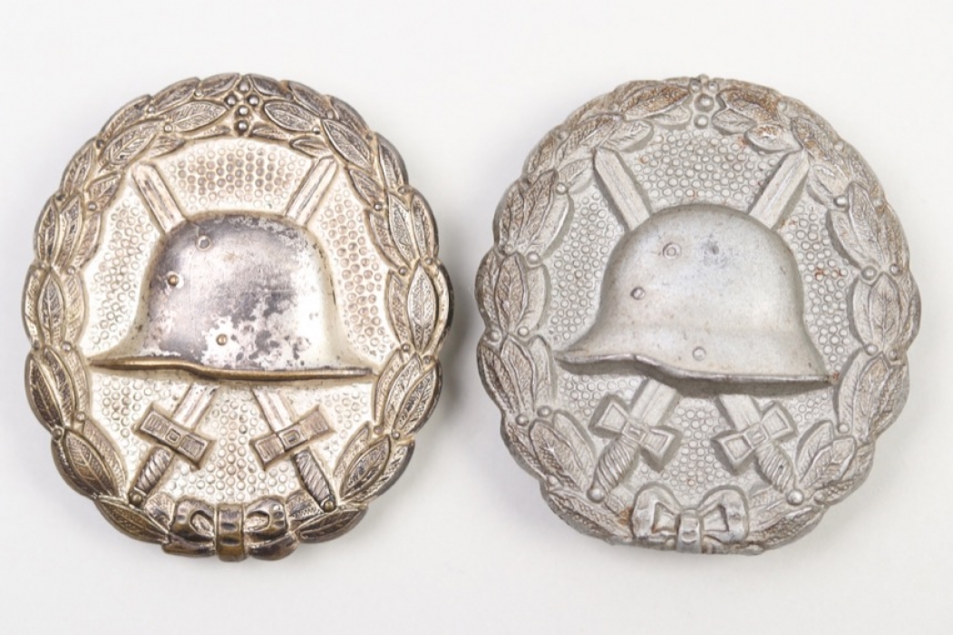 2 x WWI Wound Badge in Silver - DRGM