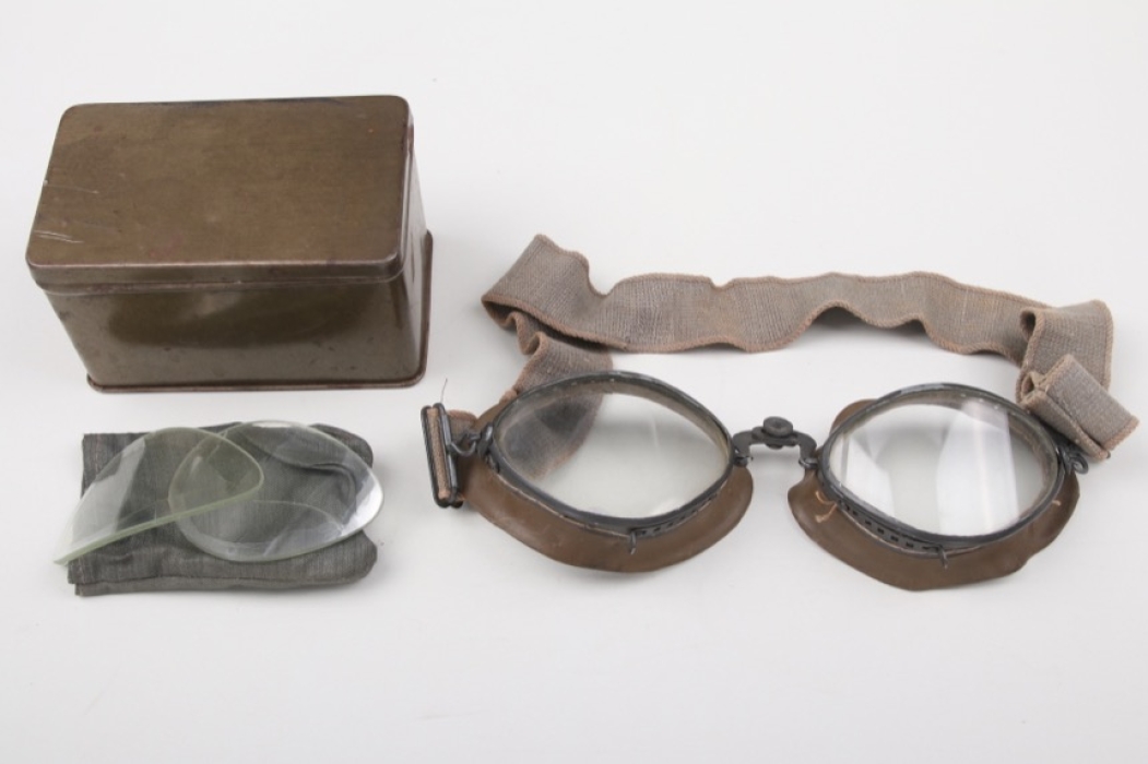 Wehrmacht motorcyclist's or flight googles in case