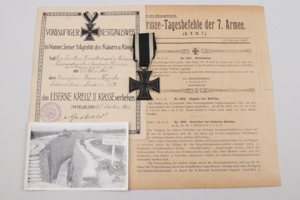 1914 Iron Cross 2nd Class grouping to Uffz. Kappler