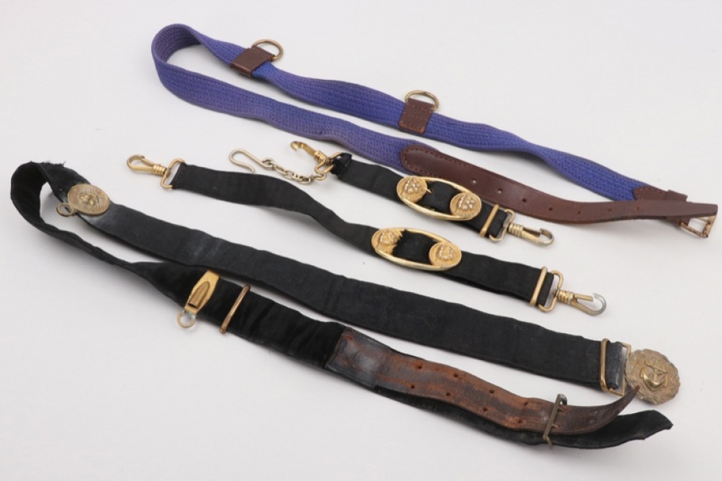 Kriegsmarine officer's dagger hangers with two belts