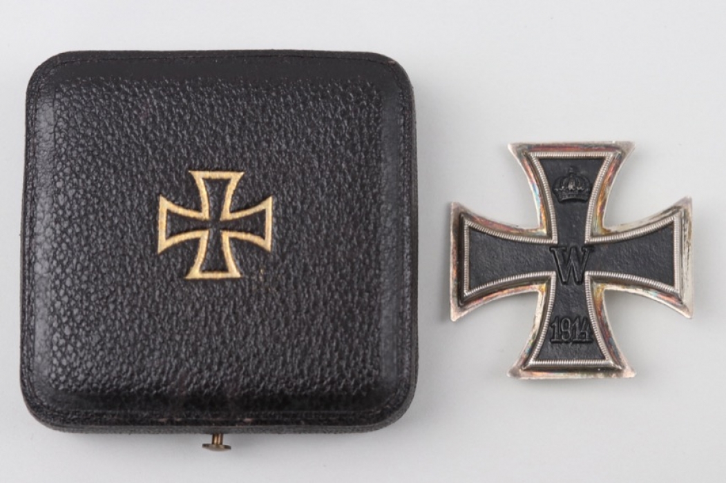 1914 Iron Cross 1st Class in case to Uffz. Hahn - engraved