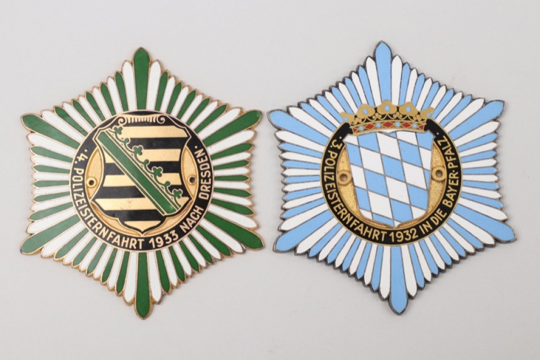 Bavaria/Saxony - two enamel police wall plaques