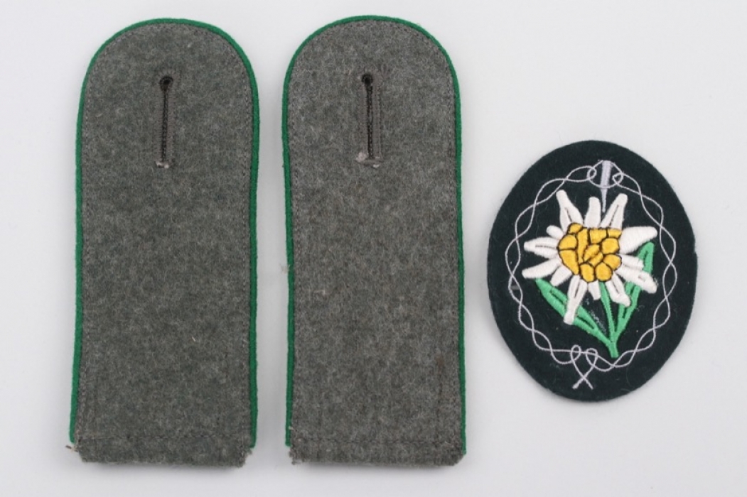 Heer Gebirgsjäger EM shoulder boards + Edelweiss - mint