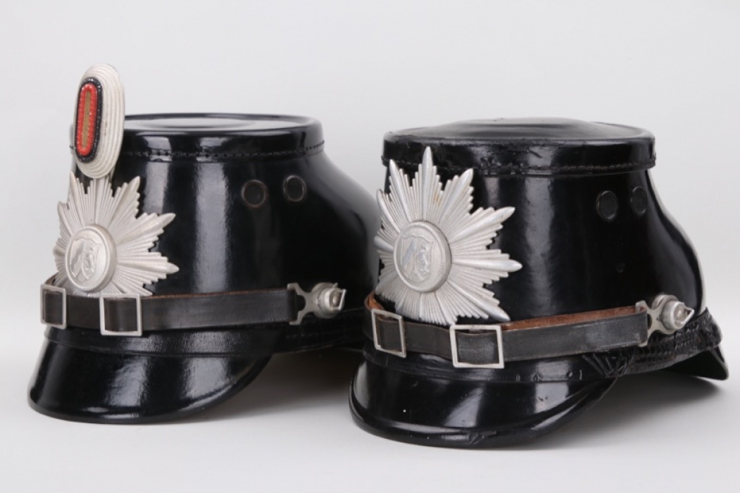 Police shako - one 1940s, one postwar