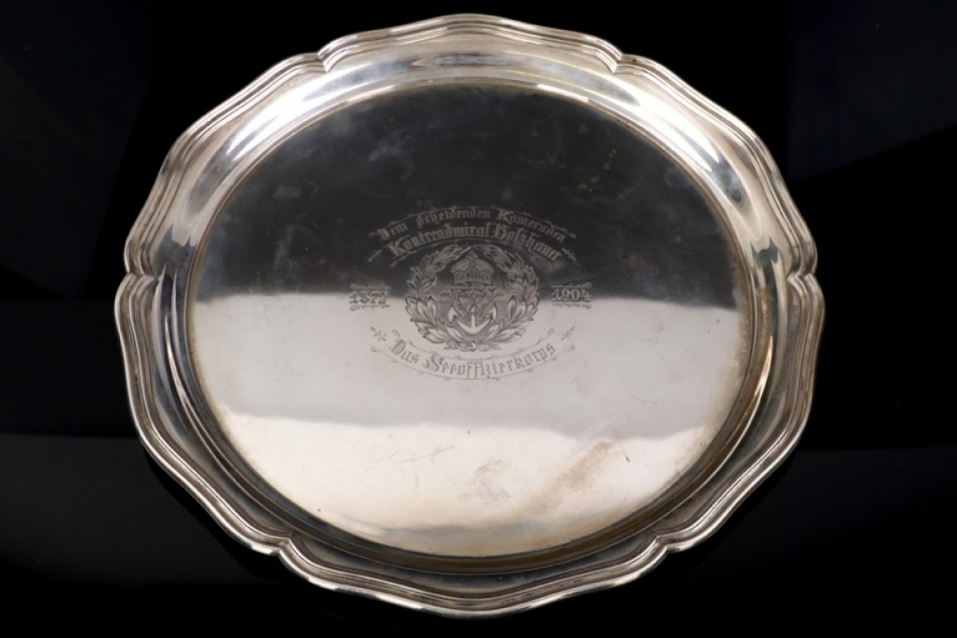 Konteradmiral Holzhauer - Kaiserliche Marine silver 1904 remembrance plate