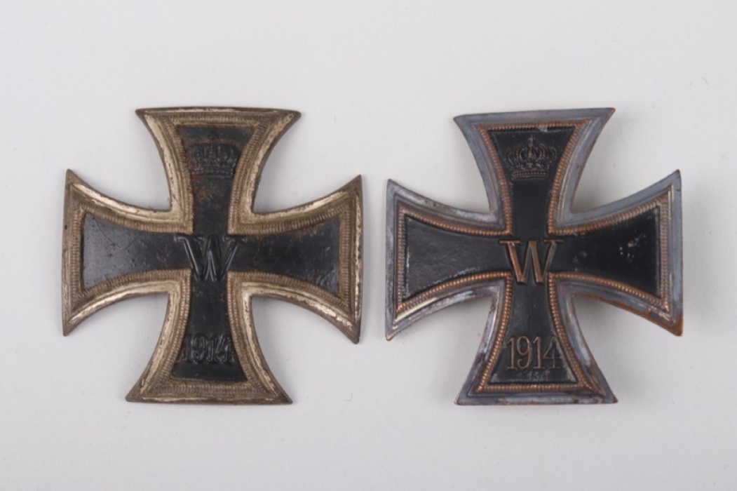 2 + 1914 Iron Cross 1st class - single piece construction