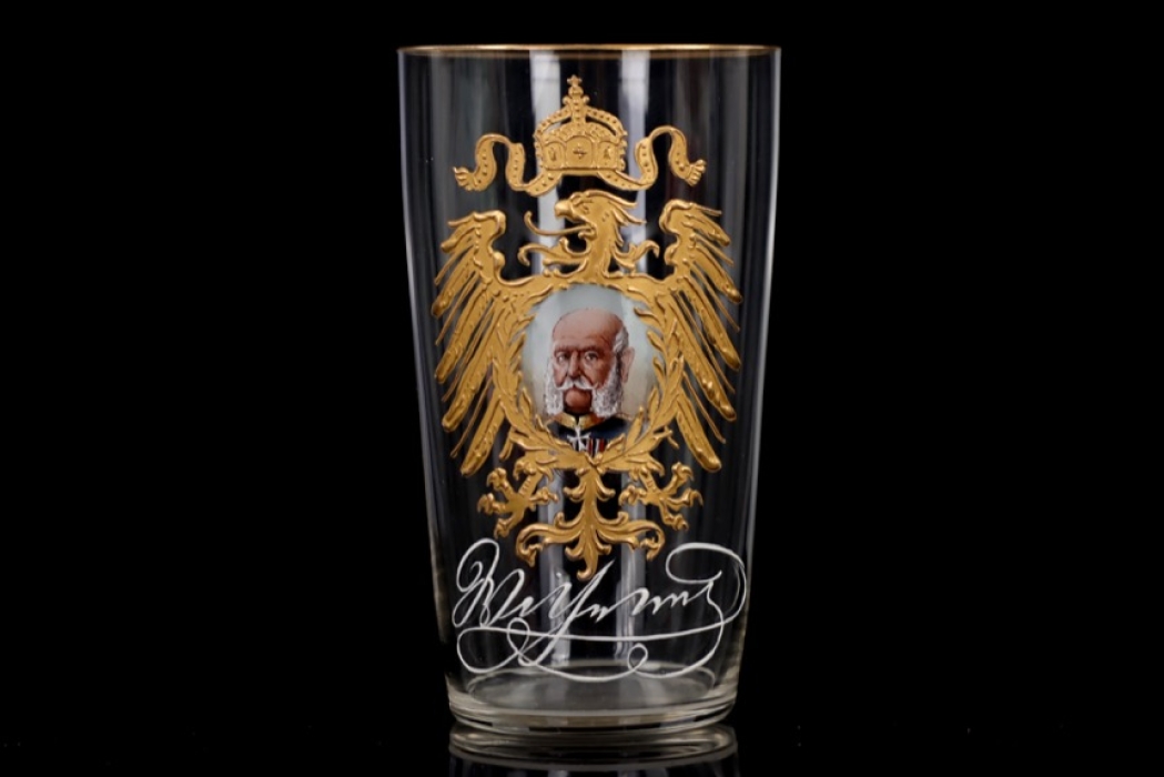 Franz Joseph I of Austria patriotic glass