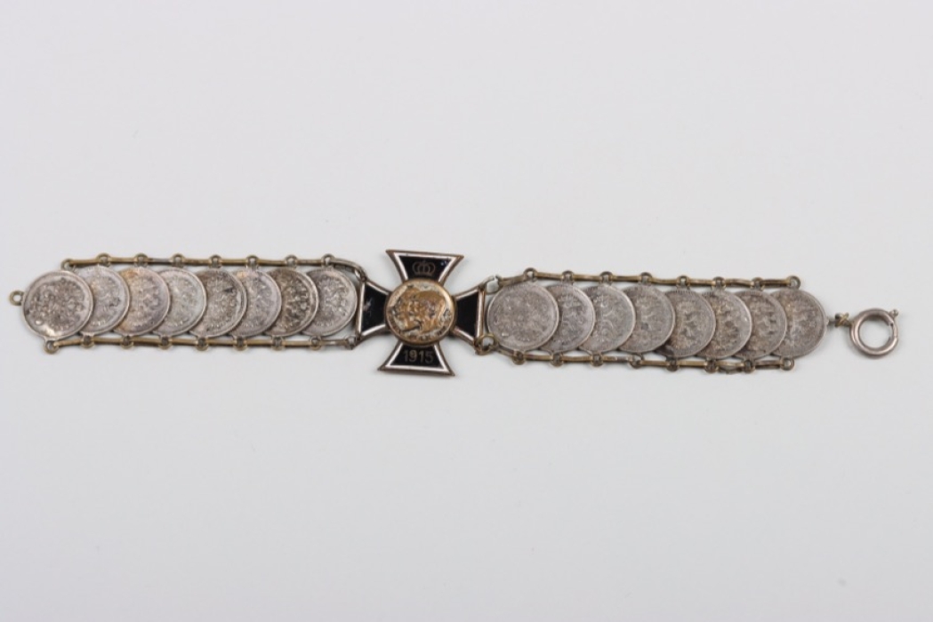 WWI German-Austrian coin bracelet