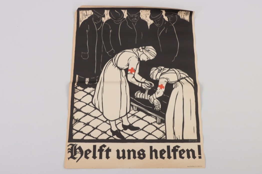 WWI Red Cross "Helft uns helfen!" poster