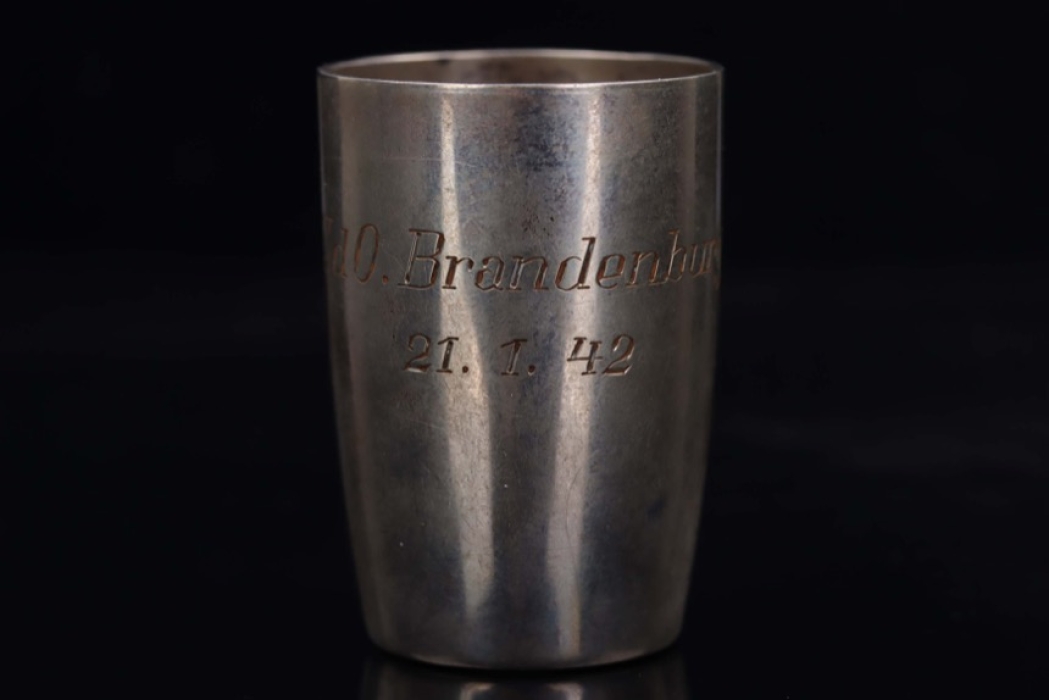 1942 engraved liquor cup - 800 silver