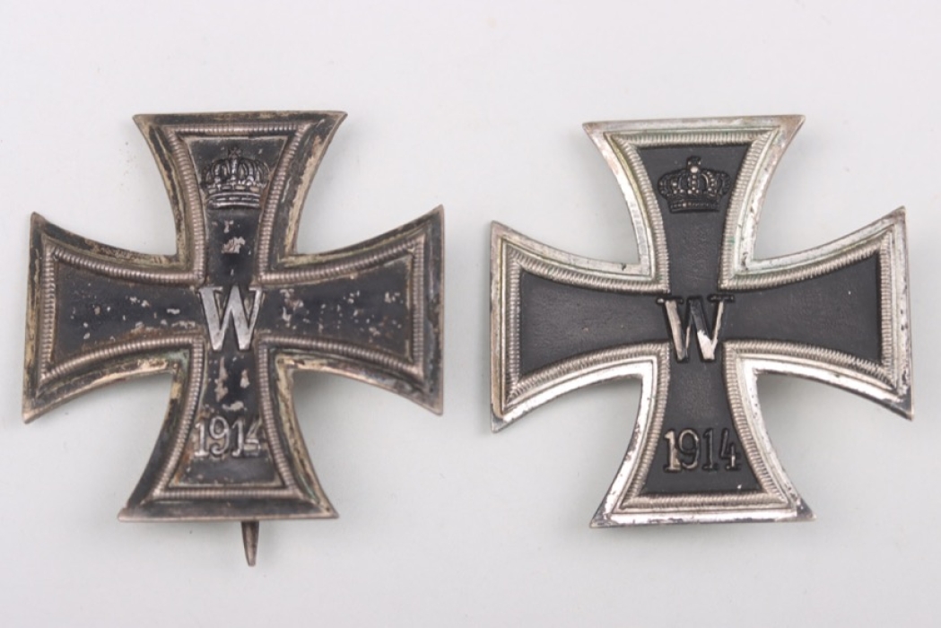 2 + 1914 Iron Cross 1st Class - one piece construction