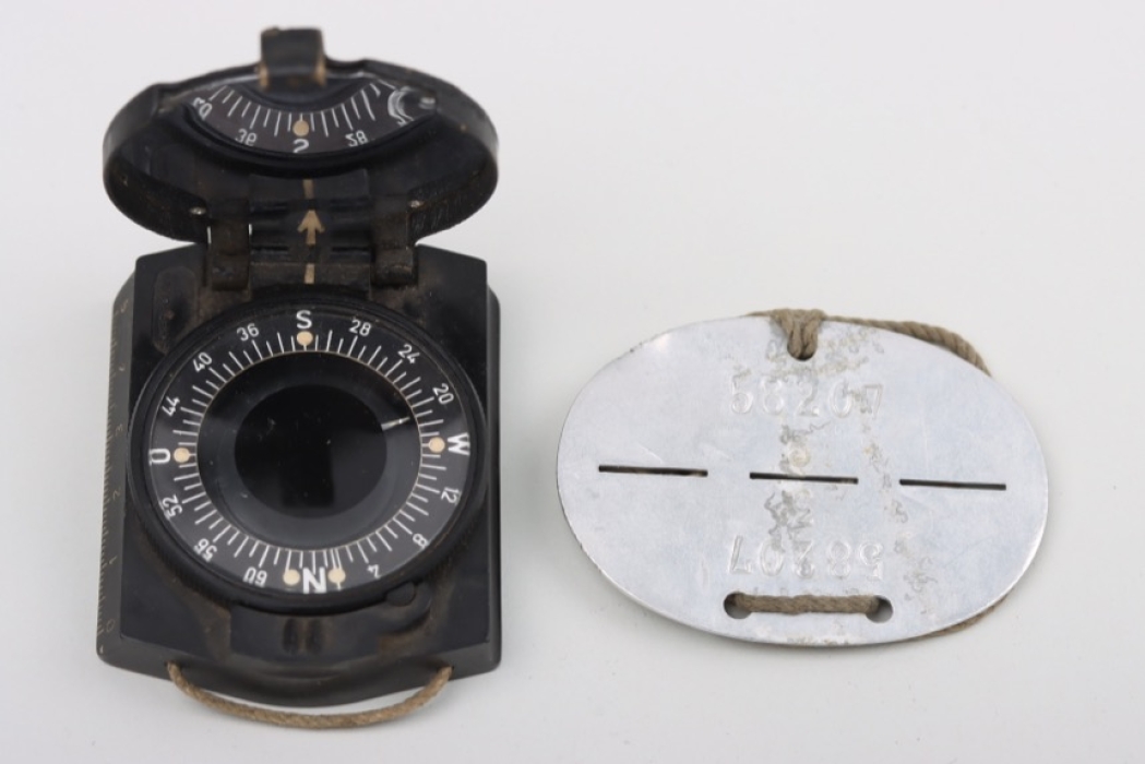 Fallschirmjäger ID tag and Wehrmacht compass