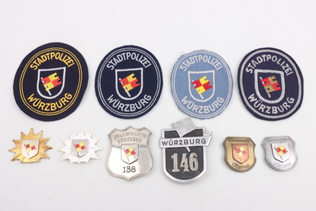 Federal Republic of Germany - Stadtpolizei Würzburg Police insignia lot