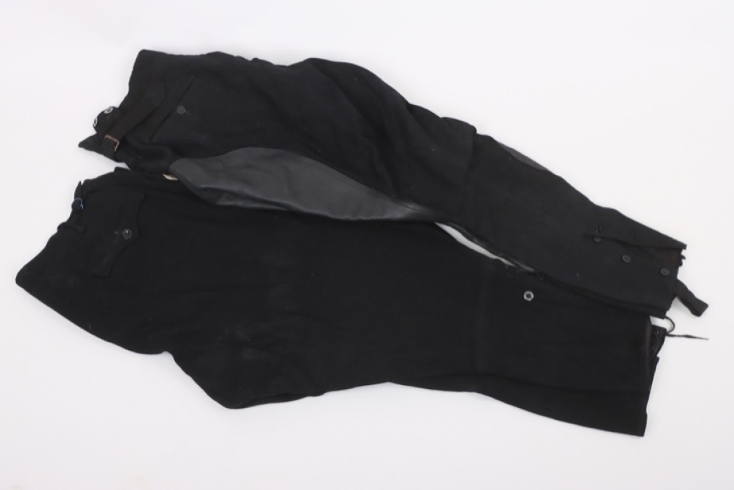 Allgemeine-SS, railway, NSKK etc.. two pairs of black breeches