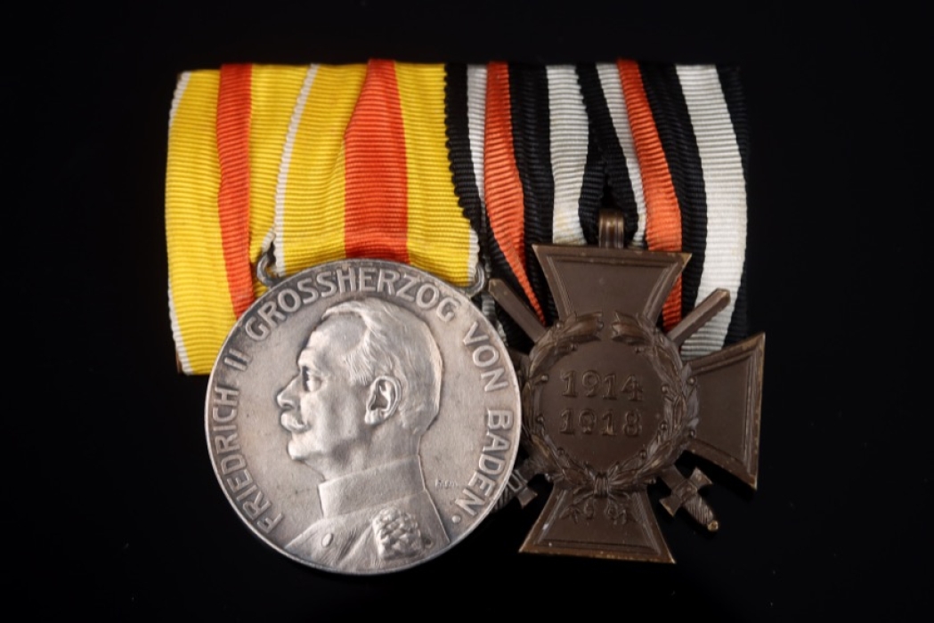 Baden Medal bar with civil merit medal and Hindenburg cross