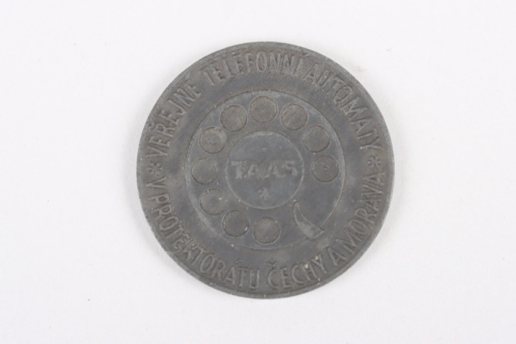 Protectorate of Bohemia and Moravia telephone token