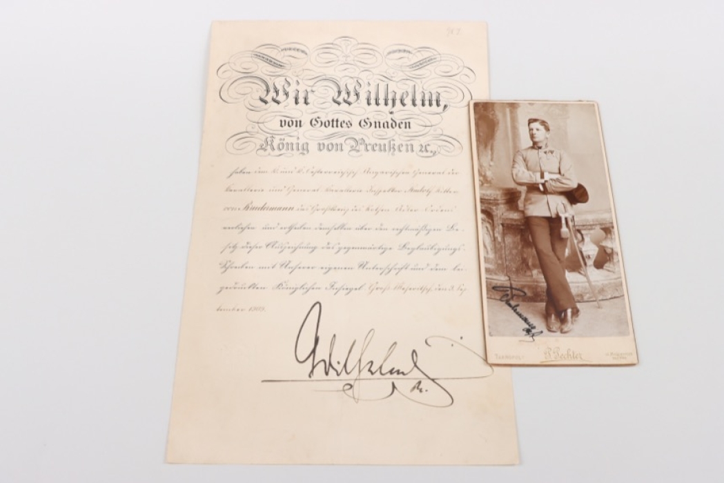 von Brudermann, Rudolf - Großkreuz des Roten Adlerordens certificate + photo