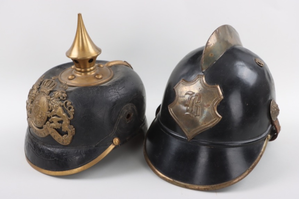 Two Bavarian helmets