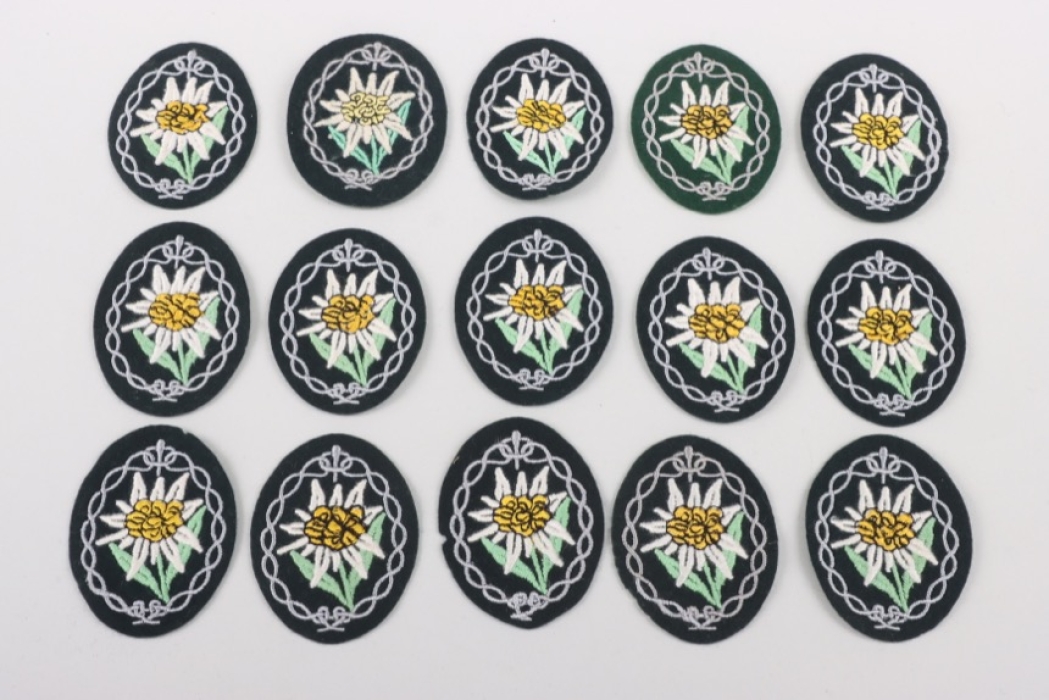 15 x Gebirgsjäger Edelweiss EM/NCO sleeve badge