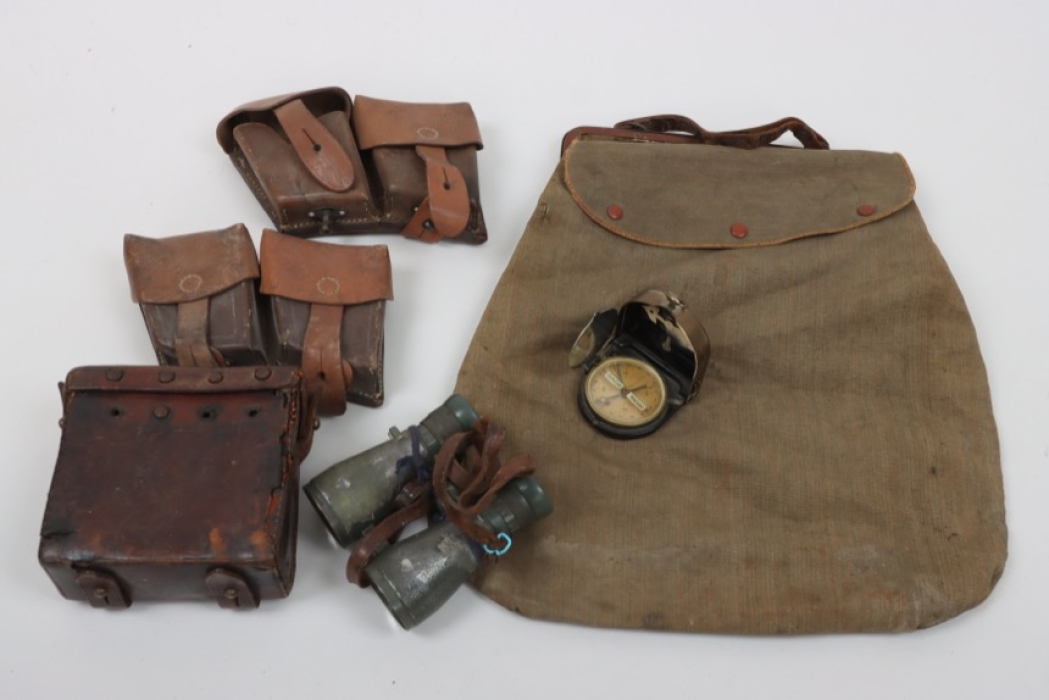 WW1 lot of gear - M1908 binoculars, pouches etc...