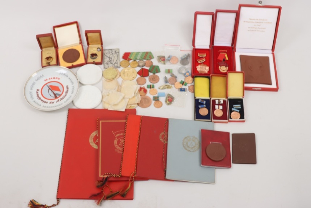 East Germany - collection of medals, plaques and memorabilia