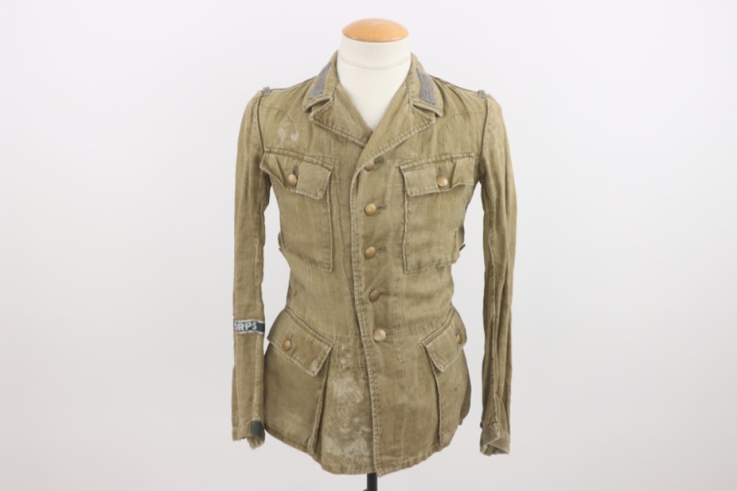 Heer M43 tropical field tunic with Afrikakorps cuffband