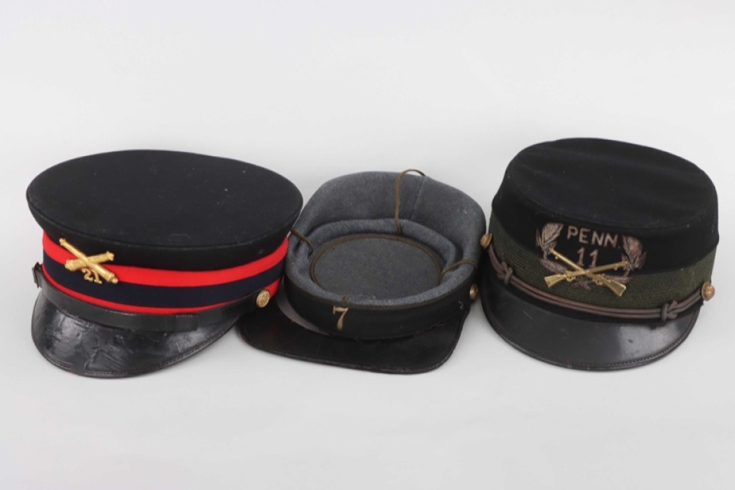 USA - Three unknown peaked caps about 1890