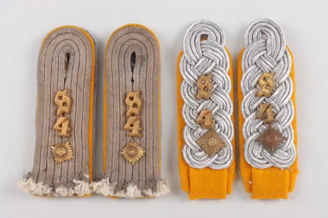 Heer shoulder boards for a Oberstleutnant and Oberleutnant of Kavallerie Schützen Regiment 4