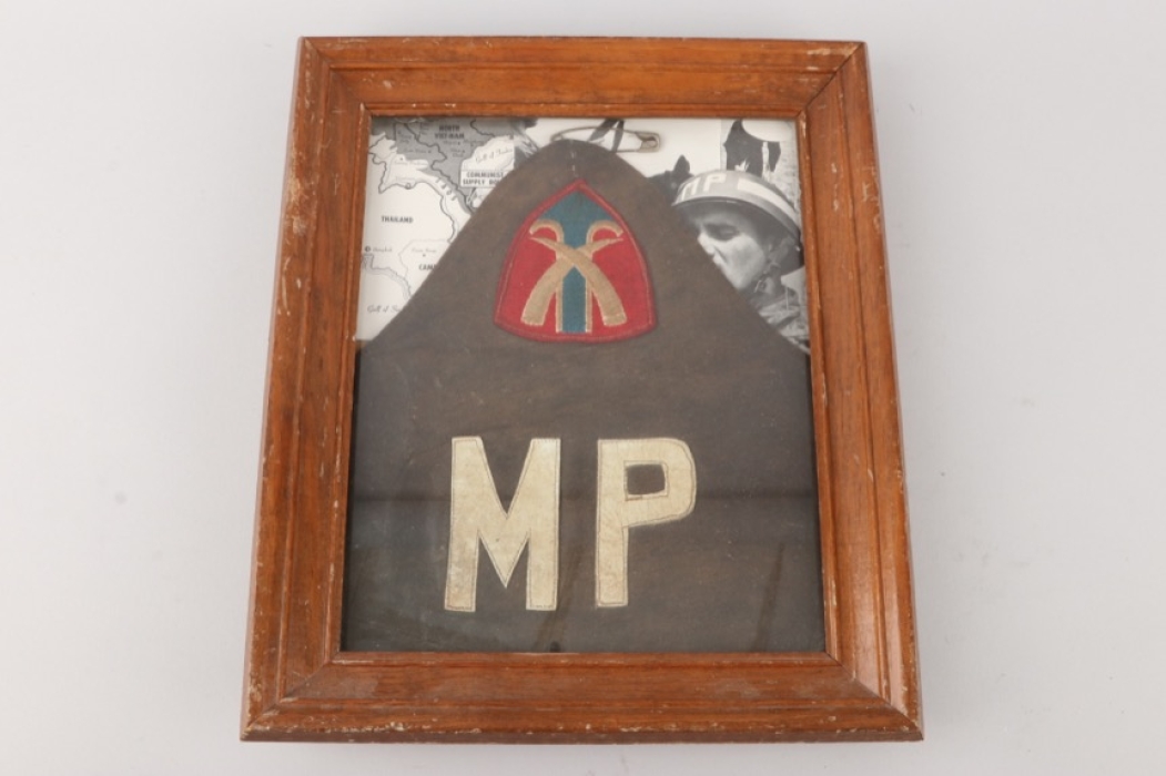 ARMY MP BRASSARD in  Leather - framed with Unit Patch